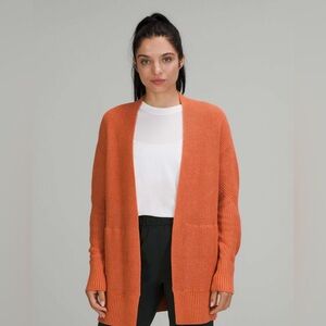 VGUC- Lululemon Cashlu Sweater in Heathered Pink Savannah, Size XL/XXL.